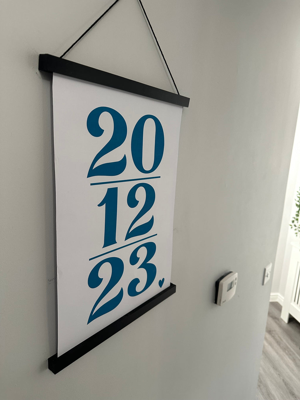 Personalised Date Off White Heart Home House Simple Wall Decor Print-1