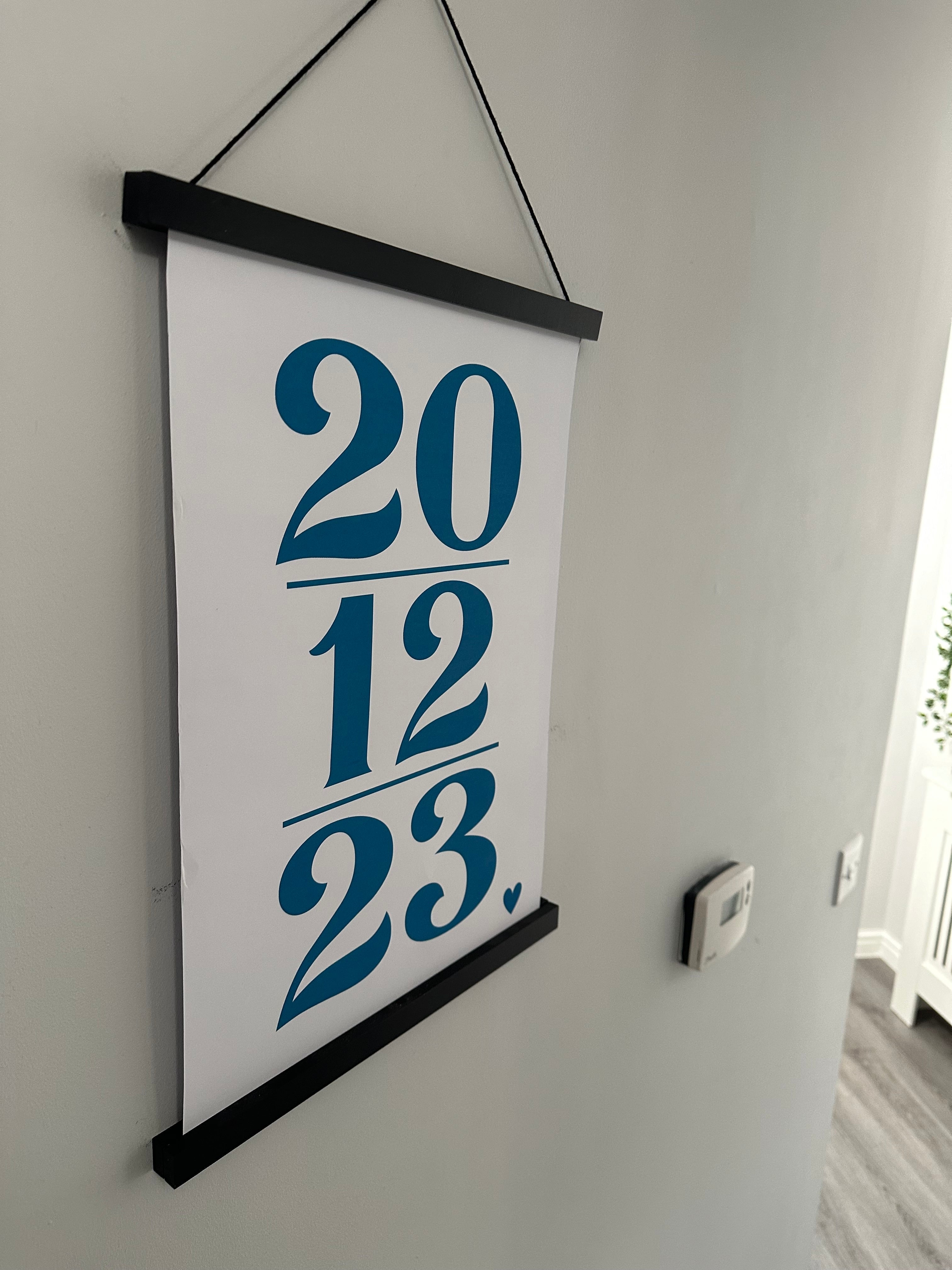 Personalised Date Off White Heart Home House Simple Wall Decor Print-1