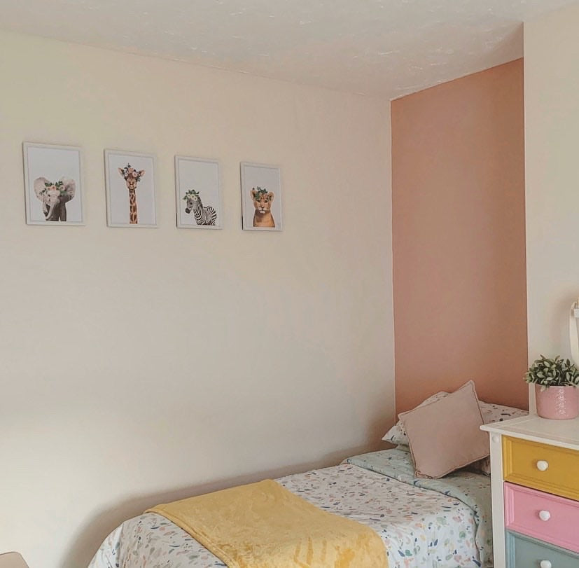 Giraffe Wild Animal Floral Nursery Children's Room Wall Decor Print-2