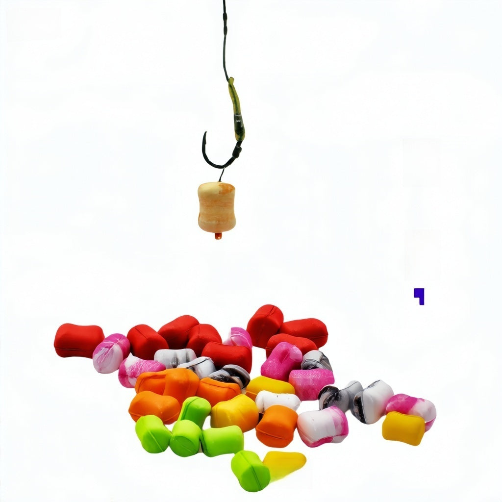 Dumbbell-shaped colored floating ball bait